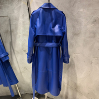 Vestes longues en cuir de haute qualité, manteau en cuir d'agneau véritable, trench-coat long pour femmes