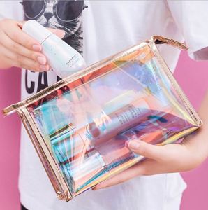 Customized <b>Transparent</b> Holographic PVC Cosmetic <b>Bag</b> Travel Cosmetic Storage <b>Bag</b> and Toiletries <b>Bag</b> Promotional Gift - Product Image 2