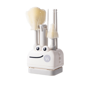 Juego de cepillos de silicona para biberones con limpiador de tetinas, tamaño de viaje, escurridor para niños de 0 a 14 años - Product Image 5