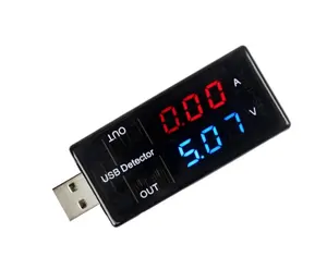 Red Blue LED Double Row Display USB Detector Current Voltage Tester Meter