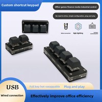 Mini Keypad Mekanik Nirkabel USB RGB yang Dapat Disesuaikan dengan 2/3/4 Tombol Ultra-Kompak Langsung dari Pabrik; Alat Produktivitas Efisien untuk