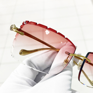 Mới nhất 2023 trong suốt không có vành Kính mát khắc Sunglass sang trọng không có vành thời trang nam nữ kính mát 2024 - Product Image 2