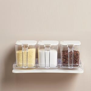 Organizador de Especias Ajustable para Encimera de Cocina, Estante de Plástico Transparente de Tres Piezas para Condimentos - Product Image 4