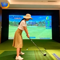 Simulador de Golf al por Mayor para Uso Doméstico, Analizador de Swing 3D con Monitor de Lanzamiento, Sistema de Entrenamiento en Interiores y Campo Virtual