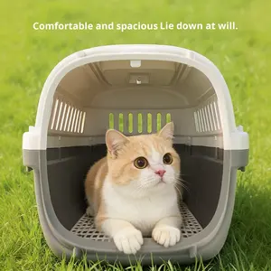 Grande valise rectangulaire robuste et portable pour animaux de compagnie, adaptée aux <span class=keywords><strong>chats</strong></span> et aux chiens <span class=keywords><strong>en</strong></span> voyage <span class=keywords><strong>en</strong></span> avion - Product Image 2