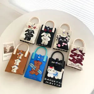 New Fashion Crochet Coin Purse Knitted Mini Mobile Phone Pouch Crossbody Handbag Travel Bag