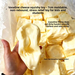 7cm Ultra-thin Cheese-shaped Flour Ball Coconut Oil-<b>plasticine</b> Vaseline-filled DIY Squeeze Portable Silicone Stress-relief Toy - Product Image 3