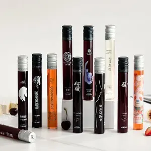 Bouteilles de vin en verre à haute teneur en Borosilicate, 30ml, 50ml, 100ml, logo personnalisé, bouteille à Tube à essai de liqueur avec bouchon à vis