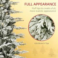 Sapins de Noël artificiels floqués de haute qualité de 1,80 m avec branches enneigées, lumières LED jaunes chaudes, ouverture automatique, en PVC