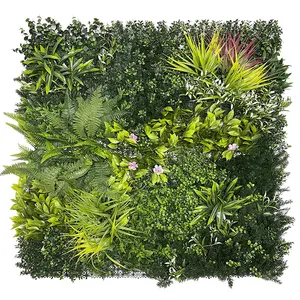 Linwoo 벽 잎 접착제 긴 극 야외 패널 잔디 울타리 난초 벽걸이 실내 가정 꽃 인공 식물