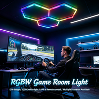 Module hexagonal LED RGBW pour atelier et salle de jeux, lumière blanche 12V 5000K pour la décoration de l'espace de jeu à domicile