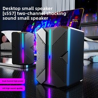 Mini haut-parleur USB 2.0 pour ordinateur de bureau, éclairé, avec son de haute qualité et caisson de basses