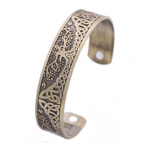 Viking talismán-pulsera de salud para hombre y mujer, brazalete magnético ajustable con <span class=keywords><strong>runas</strong></span> de nudos y árbol de la <span class=keywords><strong>suerte</strong></span> - Product Image 5
