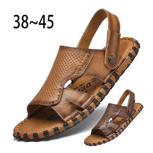 รองเท้าแตะชายแบบสวมพื้นสองชั้น หนังวัว ระบายอากาศได้ดี สไตล์ลำลอง พื้นหนา เหมาะสำหรับฤดูร้อน ใส่เที่ยวชายหาด สำหรับคุณพ่อวัยกลางคน - Product Image 1