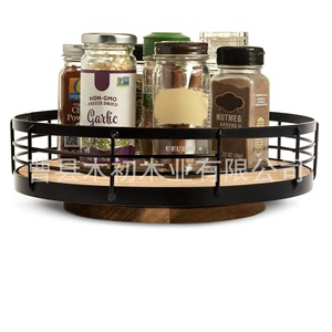 Kitchen cabinet <b>rotating</b> solid wood storage <b>rack</b> tray wooden <b>spice</b> turntable storage <b>rack</b> desktop <b>rack</b> desktop <b>rotating</b> <b>rack</b> - Product Image 1