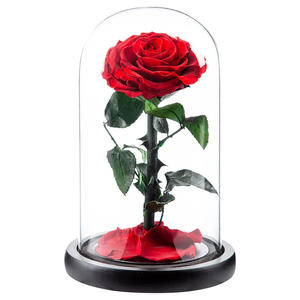 Vente en gros de roses éternelles classiques en forme de cœur, énormes, avec lumière LED, fleurs préservées, pour la fête des mères, le Nouvel An - Product Image 1