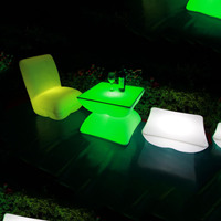 Table et chaises lumineuses à led pour boîte de nuit, salon en plein air, table et chaises de bar, table ronde pour événement, fête, jardin