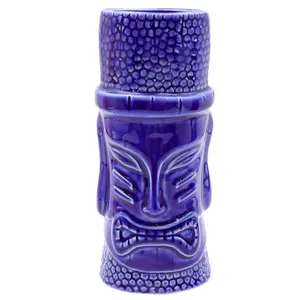 Caneca tiki de cerâmica para coquetel, copo de porcelana havaiano de alta qualidade feito à mão com design personalizado para pedido em massa