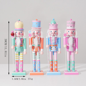 YUELIAN Décoration de Noël 30CM Série Bonbons Soldat Casse-Noisette en Bois Peint à la Main Ornement Décoratif pour la Maison Cadeau de Noël - Product Image 5