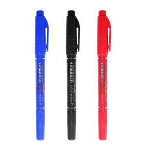 Double-headed Writing Mark Thin Nib Marker Custom Color Marker Wholesale Practical 0.5mm 1.0mm Fabric Plastic Permanent 3 Colors