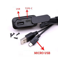 Étui de chargement externe USB-C pour sac à dos avec connecteurs Micro + Type-C en PVC