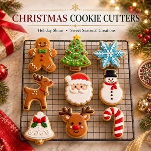 6Pcs 10Pcs Winter Christmas <b>Cookie</b> Cutter Set, Stainless Steel with Gingerbread Men Christmas Tree Snowflake - Product Image 5
