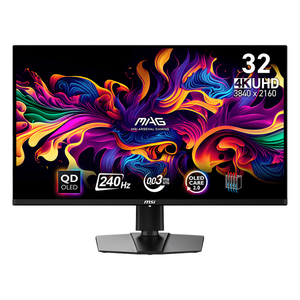 จอเกมมิ่ง QD OLED ขนาด 32 นิ้ว 4K UHD 240Hz เวลาตอบสนอง 0.03ms HDR สีดำ สำหรับตั้งโต๊ะ - Product Image 1