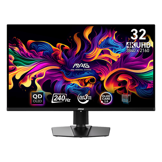32-inch QD OLED Gaming Monitor 4K UHD 240Hz 0.03ms Response Time HDR Black Desktop Display