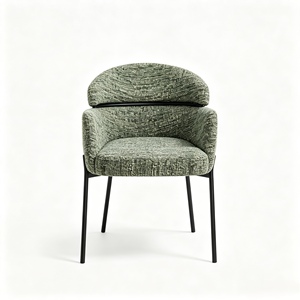 Modern Upholstered <b>Dining</b> <b>Chair</b> With Fabric Seat Metal Legs Contemporary Design Home Furniture - Product Image 2