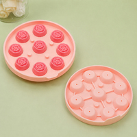 Moules à glaçons en silicone SILIKOLOVE Factory à 9 cavités en forme de rose, antiadhésifs en platine LFGB, sans BPA, pour crème glacée