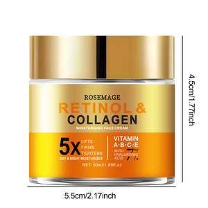 Krim Wajah Retinol kolagen, Pelembab Anti Penuaan dengan krim pengencang keriput asam Hyaluronic untuk wajah, leher dan dekolet - Product Image 4