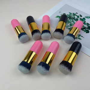Mini brocha <span class=keywords><strong>de</strong></span> <span class=keywords><strong>maquillaje</strong></span> vegana sin crueldad <span class=keywords><strong>de</strong></span> tamaño <span class=keywords><strong>de</strong></span> viaje, cerdas sintéticas, rubor, polvo negro, brocha <span class=keywords><strong>para</strong></span> polvos prensados sueltos - Product Image 1