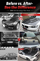 Capot en fibre de carbone Perfiply avec aération, style M4, remplacement du capot avant pour BMW F30 F35 2012-2025, kit carrosserie de mise à niveau du capot moteur