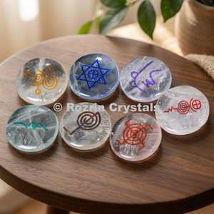 Cristaux Rozrin, ensemble de cristaux d'agate pour le chakra et le Reiki, avec un design Feng Shui sur le thème de l'amour, pierres précieuses sculptées et gravées - Product Image 2