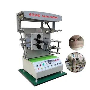 Flex Printing Machine / Nylon, Cotton,Satin Ribbon Tape Flexo Fabric Label Printing Machine (Front 2 color Back 1 color)