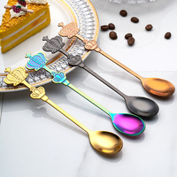 Cuillère à mélanger créative à dessert en acier inoxydable, cuillère à tasse, cuillère à café pour hôtel