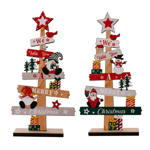 Décoration de table de Noël 2025 : Plaque en bois avec inscription « Joyeux Noël », Père Noël, Bonhomme de neige, Gnome, Décoration en bois pour personnes âgées - Product Image 5