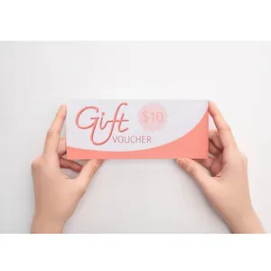 Holiday Promotion Foil Custom Printing Coupons Gutschein Gift Voucher Card Certificate Envelopes