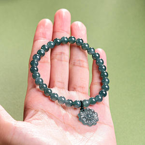 หยกธรรมชาติ หยกน้ำเงินฟิลิปปินส์ สร้อยข้อมือหยกแฟชั่นเรียบง่าย UNISEX ของขวัญพร้อมใบรับรองการประเมินราคา SL83 - Product Image 3