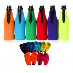 Fundas Refrigerantes con Cierre, Funda de Neopreno Extra Gruesa para Mantener la Cerveza Fría y las Manos Calientes, Antideslizante, para Botellas de Cuello Largo de 12 Oz - Product Image 1