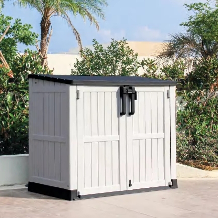 880L / 233-Gallon Large Plastic Resin Garden Storage Shed with Detachable Box