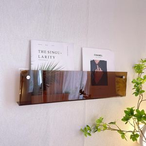 Qihe Acrylic Wall Mounted Magazine Rack Transparent Storage <b>Shelf</b> For Home Office Display Rack - Product Image 2