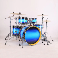 Batterie de jazz professionnelle 5 fûts 4 cymbales, vente en gros directe usine - Support double couche, grande pédale avec tabouret, robuste