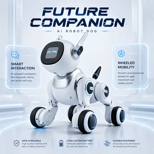 Smart Robot Pet AI Powered CE CPC Agile Movement Companion Long Battery Wholesale Custom ODM