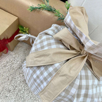 Sacs cadeaux de Noël réutilisables écologiques en toile vintage à carreaux écossais, grande capacité, personnalisables en usine, avec cordon de serrage, style sac du Père Noël