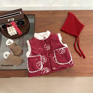 <span class=keywords><strong>Chaleco</strong></span> de Algodón para Bebé de Año Nuevo 2025, Invierno, Estilo Chino Informal, Ropa Exterior Acolchada de Algodón para Niños, Cálida, Transpirable y Moderna - Product Image 6