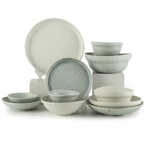 סיטונאי מסעדה סיטונאית ידידותי לסביבה ריאקטיב ייחודי ריאקטיבי כחול לבן זיגוג קרמיקה צלחת וכלי שולחן פורצלן מלונות - Product Image 2