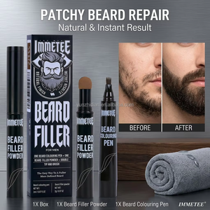 Kit Crayon à <span class=keywords><strong>Barbe</strong></span> <span class=keywords><strong>Homme</strong></span> Longue Durée Fini Naturel, Anti-Transpiration, pour Remplissage de <span class=keywords><strong>Barbe</strong></span> et Réparation de Moustache, Brun Noir, Outils de Toilettage - Product Image 1