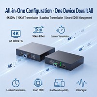 Extenseur HDMI Fibre Optique 4K 60Hz 10KM Transmission Sans Perte Faible Latence Smart EDID pour Home Cinéma Surveillance Conférence LED