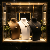 Expositor de Collares con Maniquí, Soporte para Collares, Exhibidor de Joyería para Mostrador
